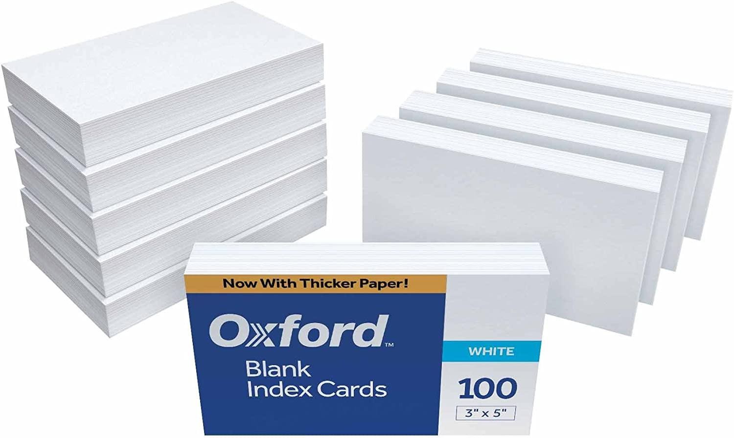 Oxford 30 (1000 Pk) Blank Index Cards, 3″ X 5″, White, 1,000 Cards (10 Packs of