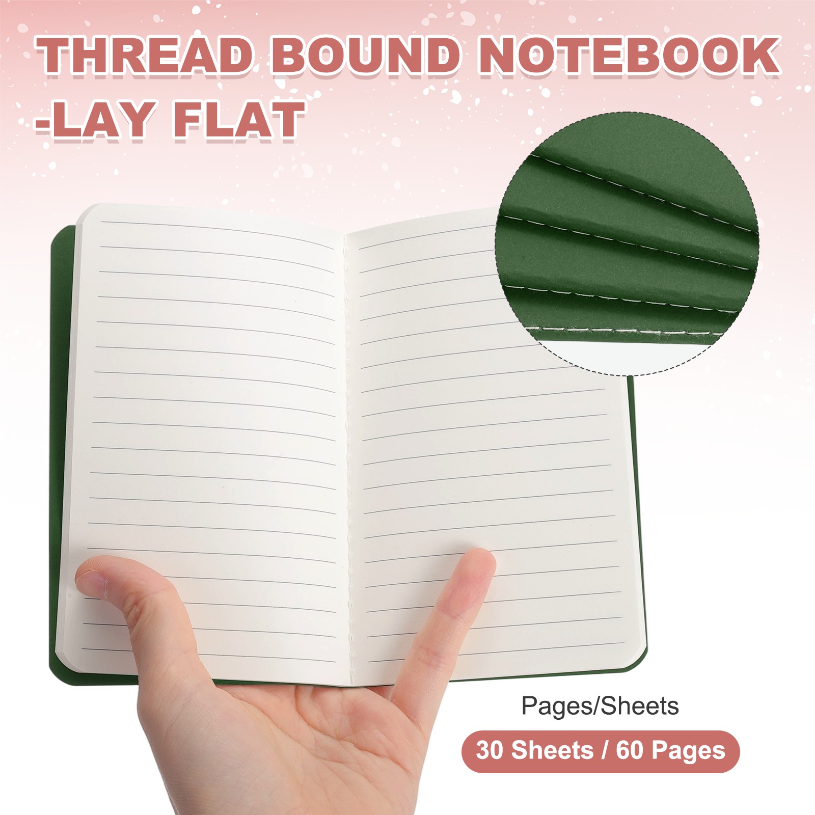 8 Pack A6 Notebook, A6 Journal Mini Notebook Pocket Kraft,Cyan Green