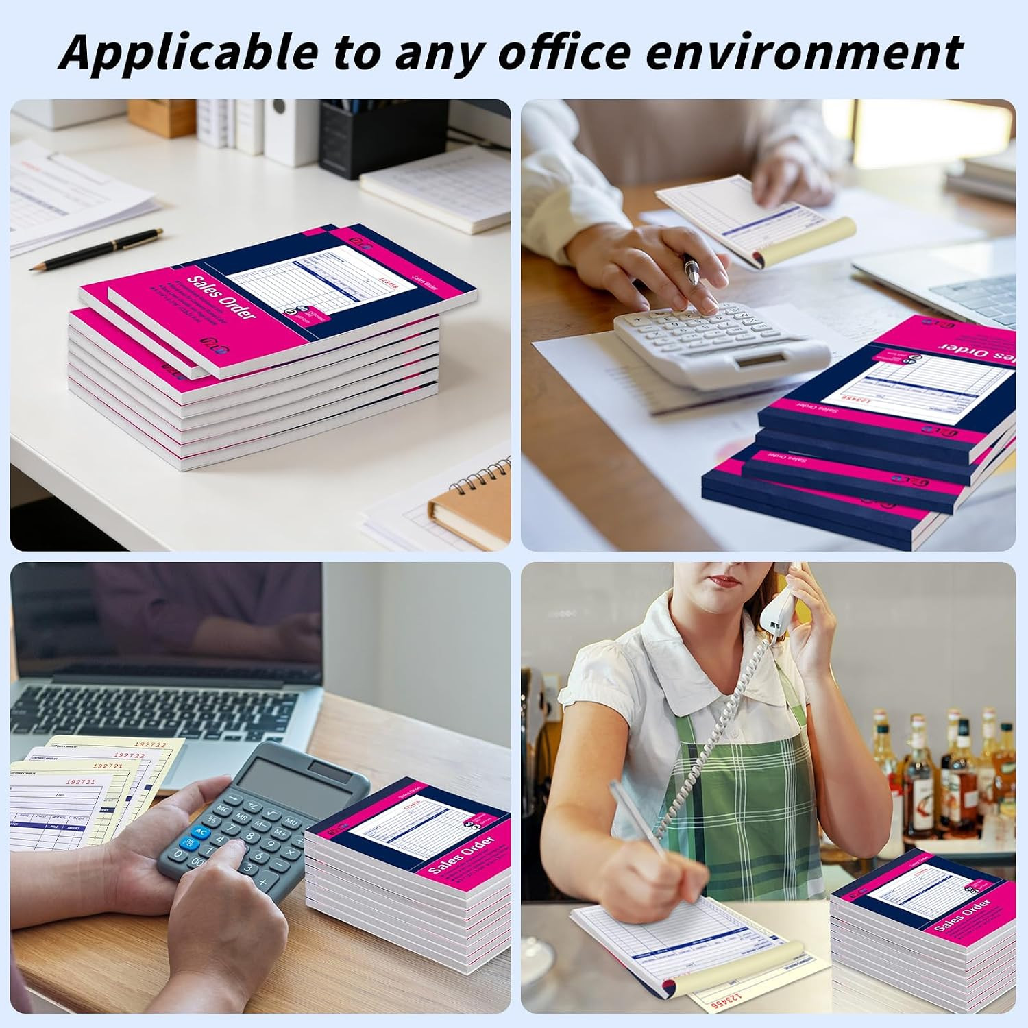 20 Pack Sales Order Book Bulk, 2-Part Carbonless Receipt Form Invoice, White/Yel