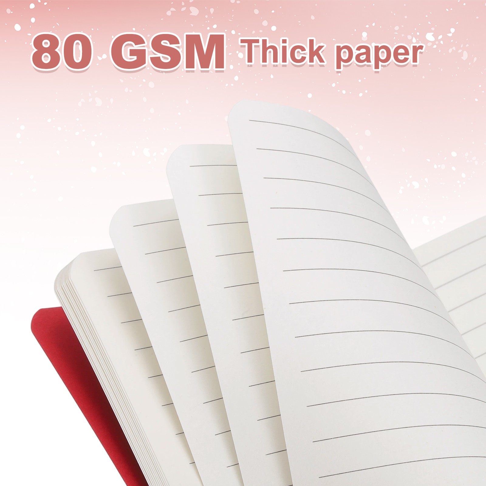 5 Pack A6 Notebook, A6 Journal Mini Notebook Pocket Kraft,Red