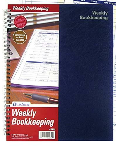 Adams Bookkeeping Record Book, Weekly Format, 8.5 x 11 Inches, White (AFR70)