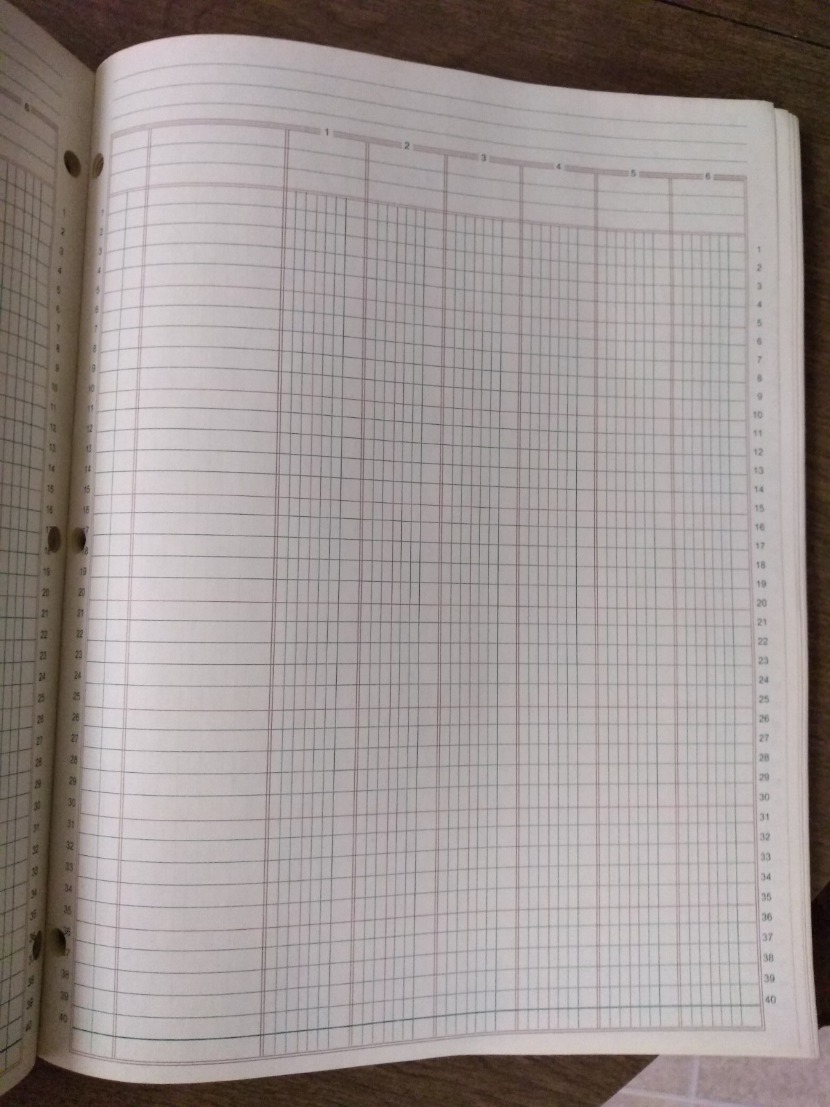 roaring springs 6 column analysis pad vintage (some warping)