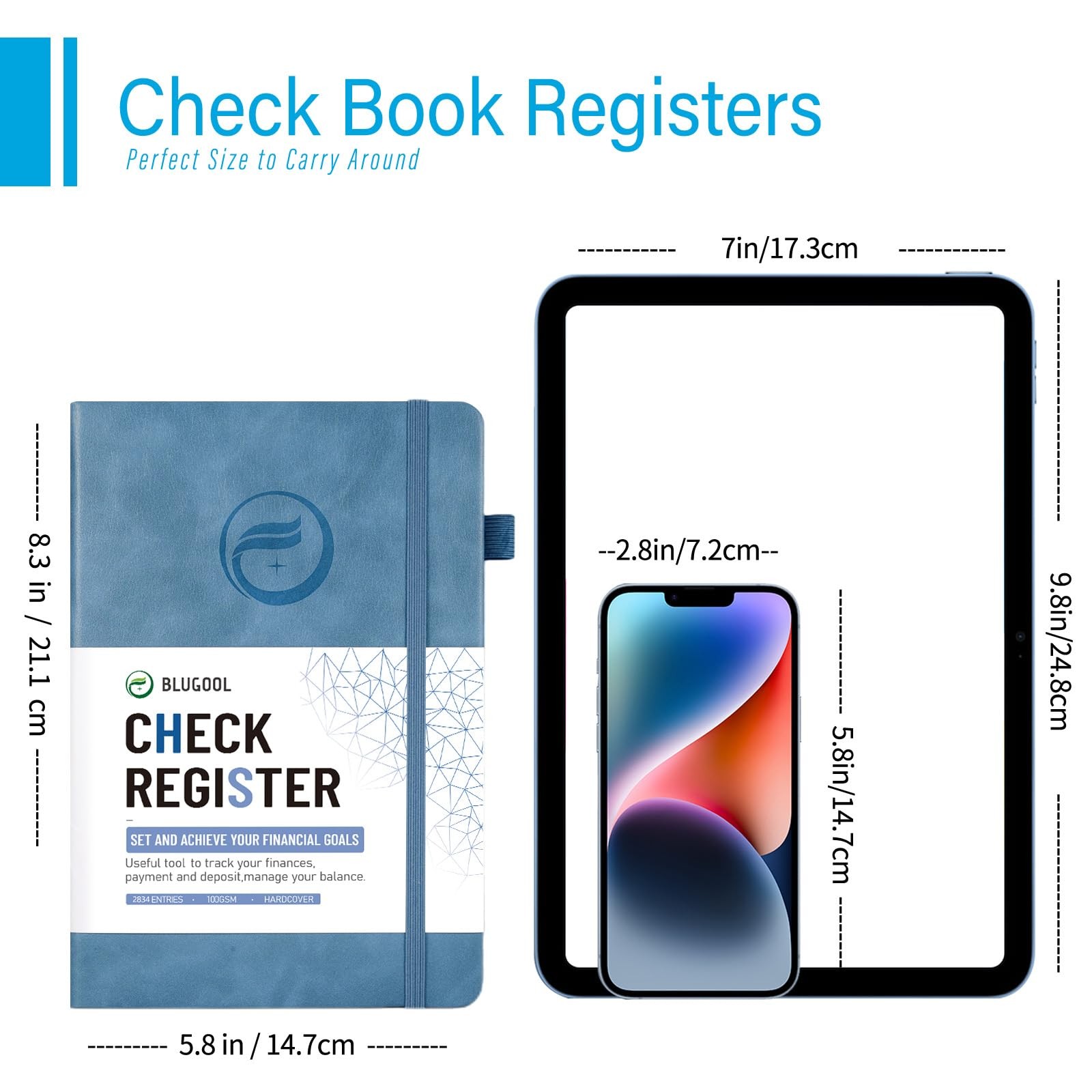 Check Registers for Personal Checkbook, Checkbook Register with Check & Trans…