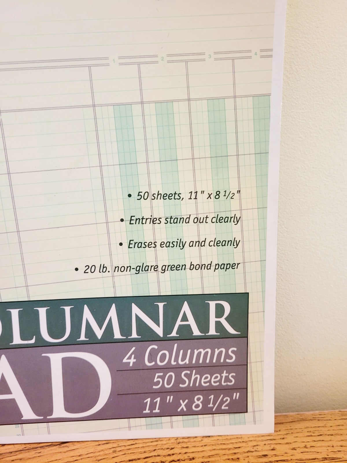Norcom Columnar Ledger Pad 4 Columns 8.5″ x 11″ Letter Size (50 Sheets)