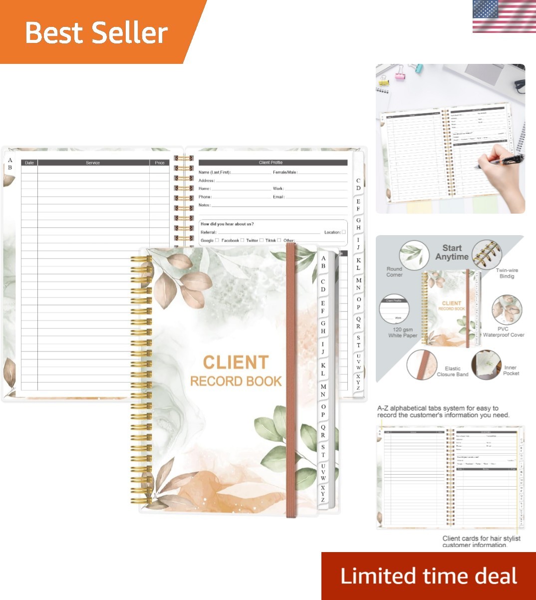 Client Record Book – Hair Stylist Client Profile Book-Binder and Client Recor…