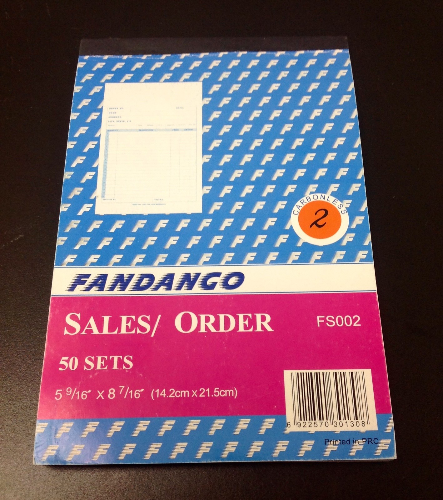 Sales Order Receipt invoice Book 50 Duplicate Forms Carbonless 5.5×8.5 Pack OF 3