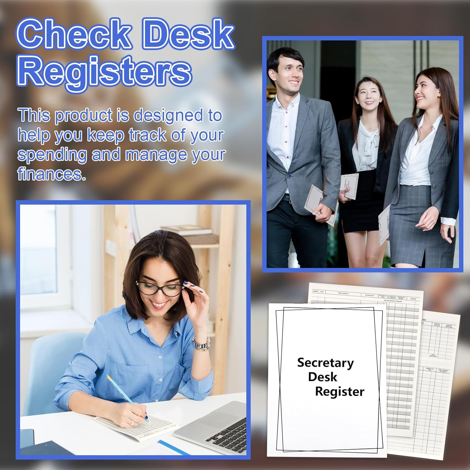 5 Pieces Checkbook Transaction Register 6.4 * 8.25Inch Secretary Deskbook Che…
