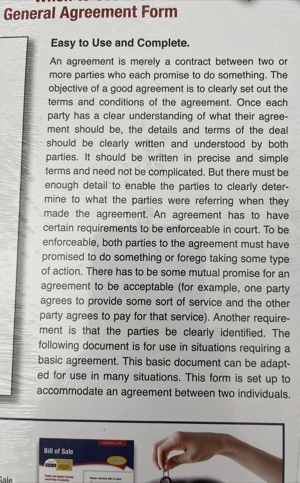 Adam’s General Agreement Forms-Brand New-SHIPS N 24 HOURS