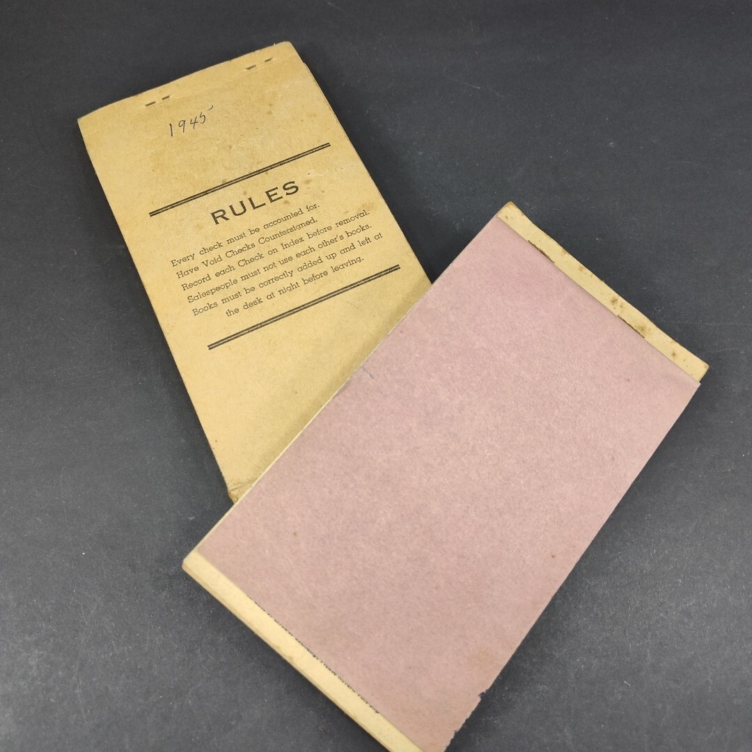 Lot of 2 – 1943 & 1945 Latimer Sales Book Duplicate 50 Sets 5H528 4″ x 6.5″ Used