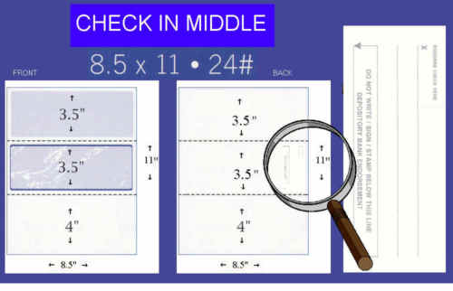 500 Blank Check Stock – Check in Middle – Blue / Red Prismatic Color