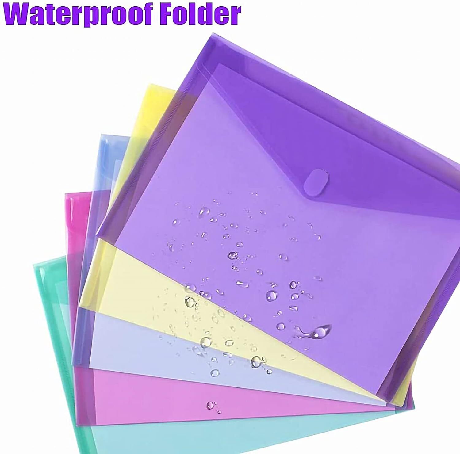 Sooez 12 Pack Plastic Envelopes Poly letter/a4/legal Sise, Assorted Colored