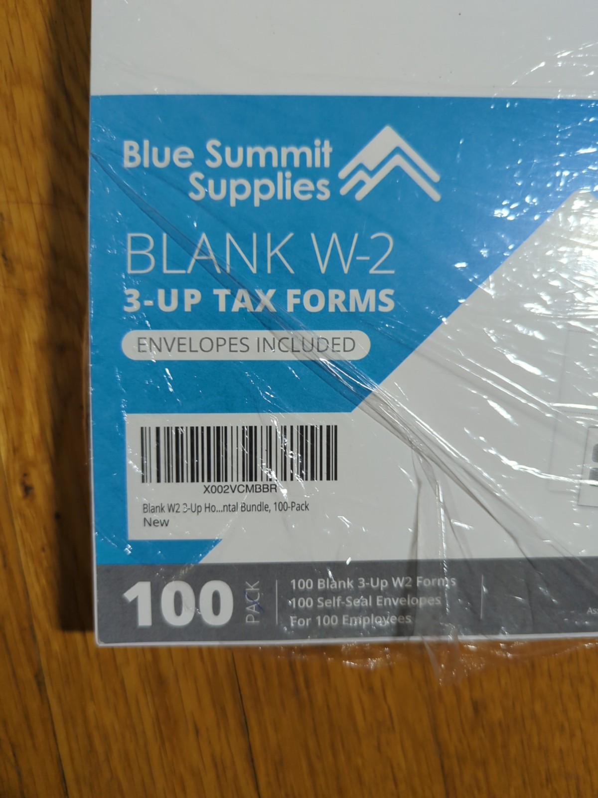 Blue Summit Blank W-2 4-UP Tax Forms 100 Pack + Envelopes 5209E100