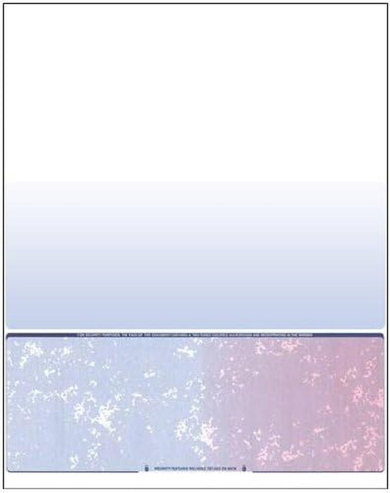 500 Blank Check Stock – Check on Bottom – Blue/Red Prismatic