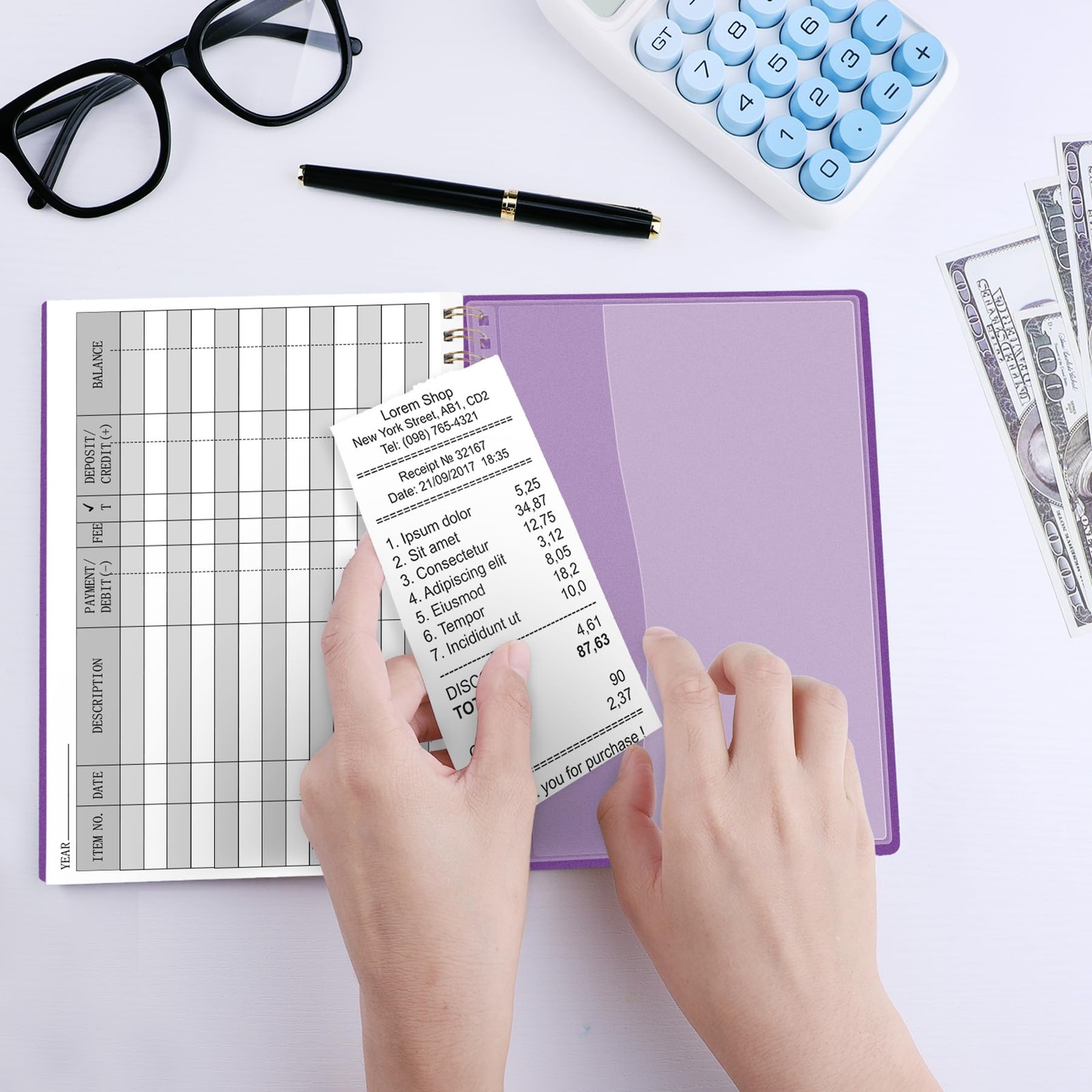 Check Register Ledger Book for Personal Finances, Expenses & Transactions