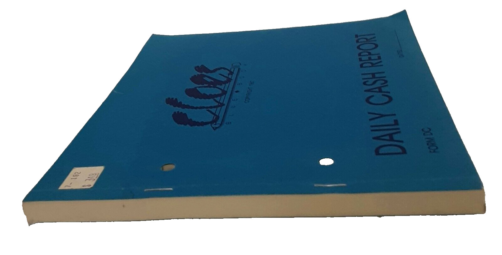 Cloes Blue Book Daily Cash Report Form DC 1987 Record Keeping Booklet Carbon