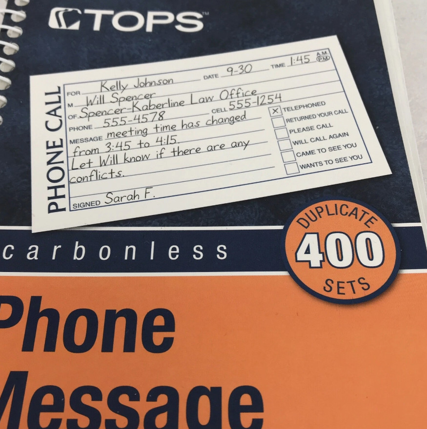 TOPS Phone Message Forms Book Carbonless Duplicate 2.75 x 5 Inches 400 Sets (S6)