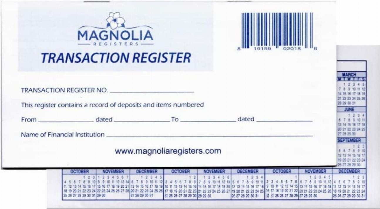 12 Check Book Ledger Transaction Registers Log for Personal or Business NEW