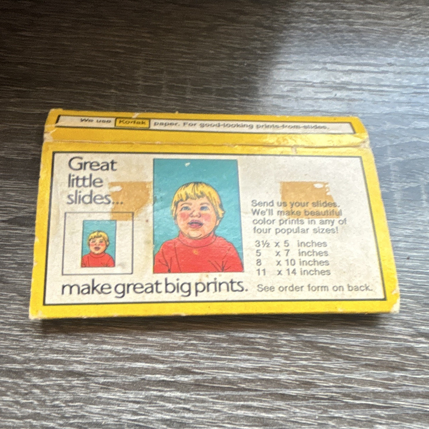 Kodak Slide Print Order Form Booklet “Great little slides make great big prints”