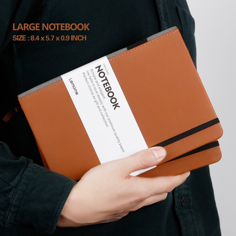 Lemome Grid Paper Notebook Hardcover Classic Notebook with Pen Holder – Page …