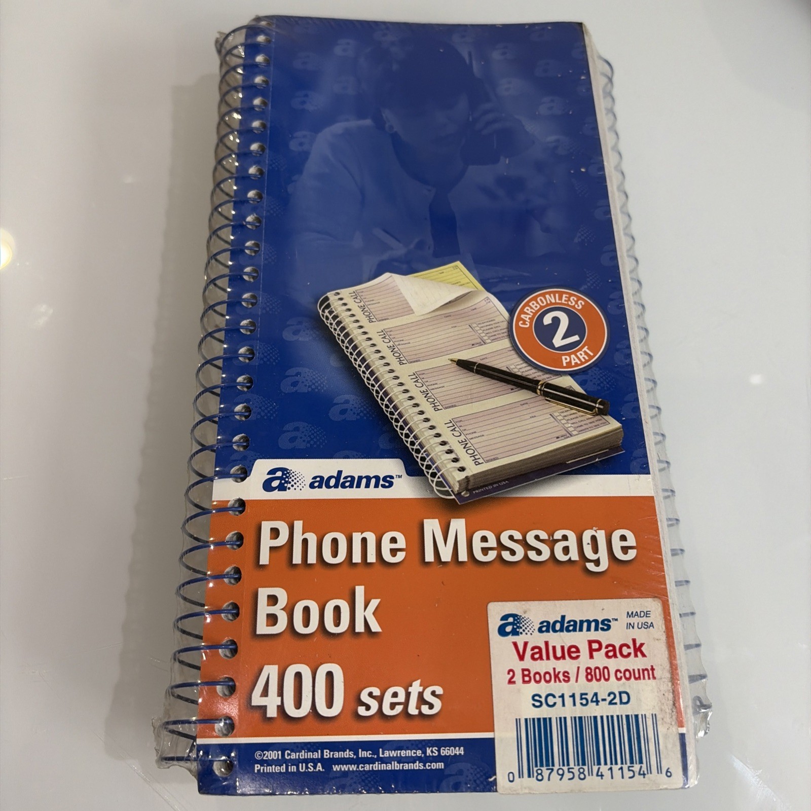 Adams Phone Message Pads 2 part carbonless 400 sets per book 2 Books (800 Total)