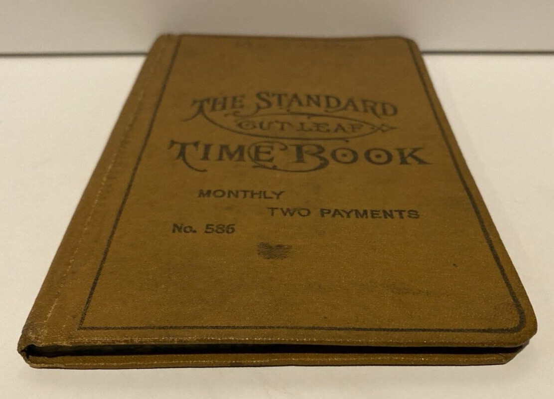 Vtg Boorum & Pease 586 Standard Cut Leaf Time Book Partially Used Jean Ann Coal