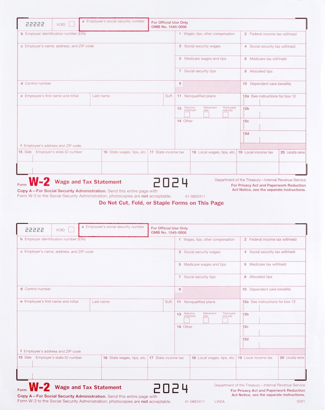 W2 Forms 2023, Complete Laser W-2 Tax Forms and W-3 Transmittal – Kit for 10 …