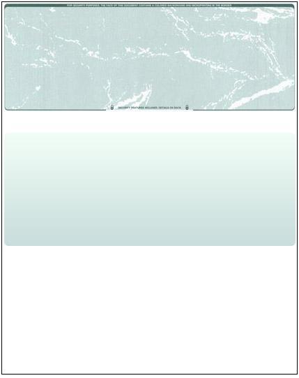 2500 Blank Check Stock – Check on Top – Green with Marble design