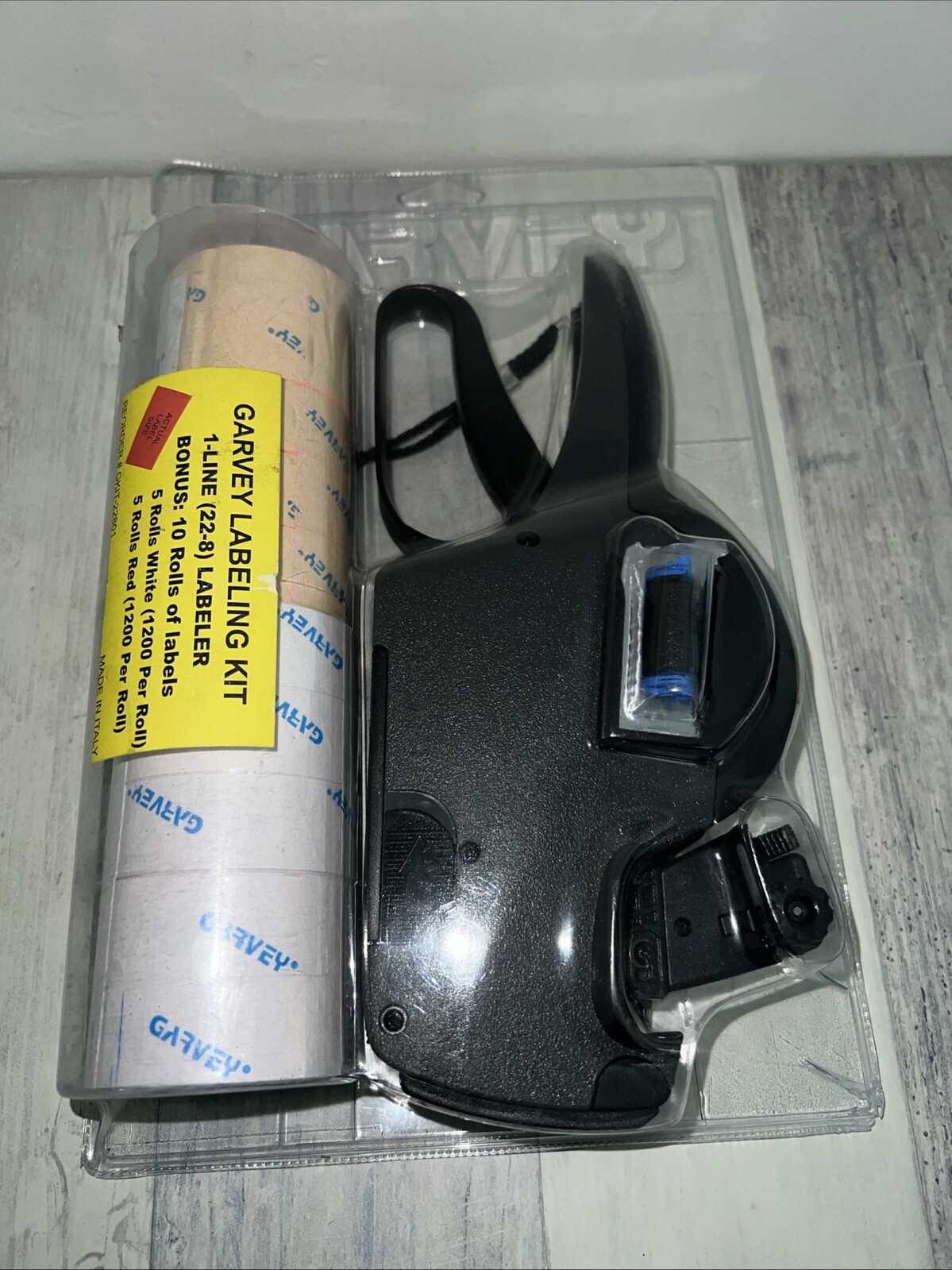 Garvey Labeling Kit 1-Line 22-8 Labeler & 10 Rolls of Labels GKIT-22801