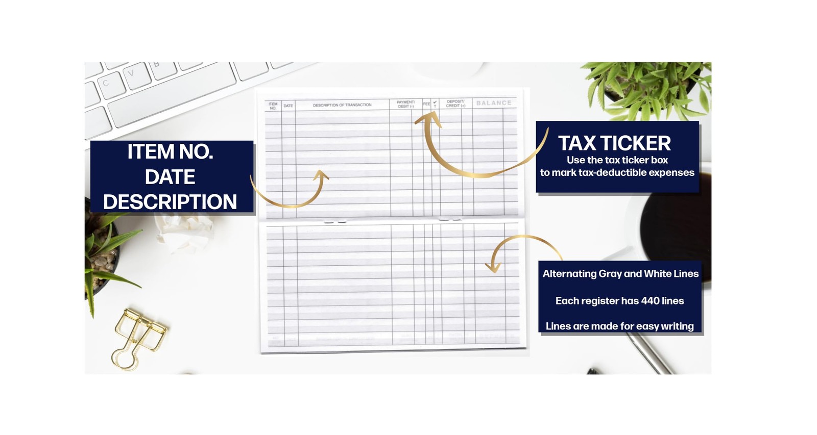 12 Check Registers for Personal Checkbook – Ledger Logs for Bank Accounts