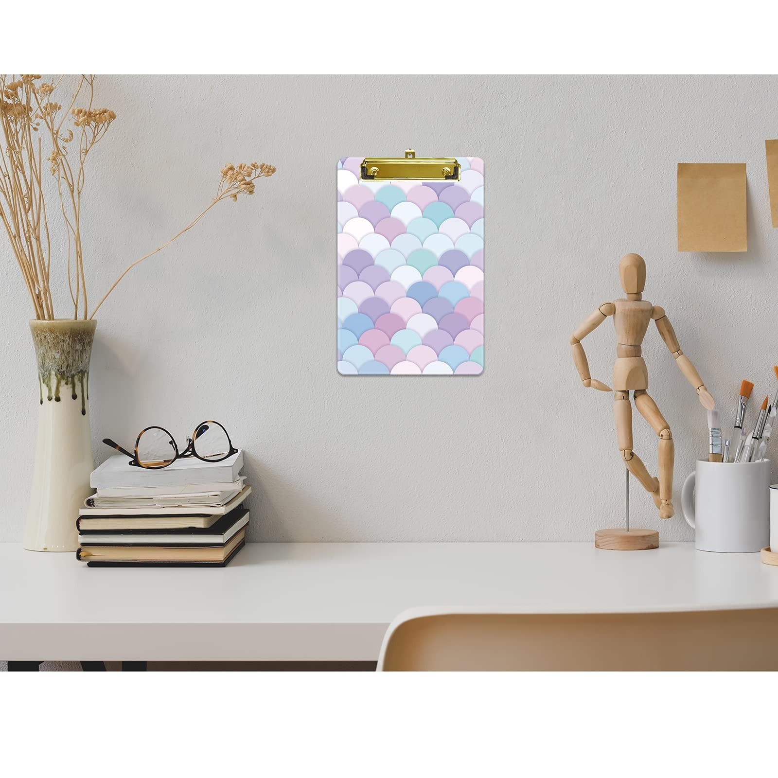 Hongri Small Plastic Clipboard, Design A5 Memo Clip Board, Art Flake