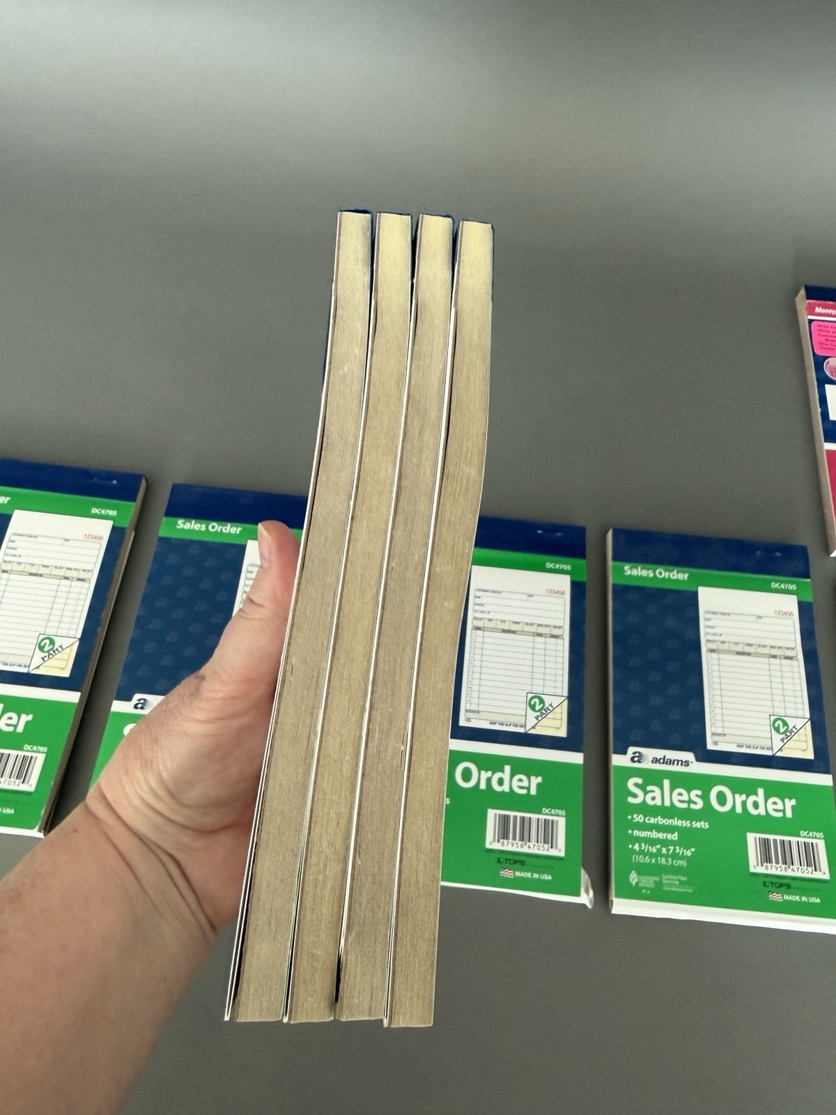 Adams DC4705 Carbonless 2-Part Sales Book 4 3/16″ x 7 3/16″ 3 NEW, 3 USED +Bonus
