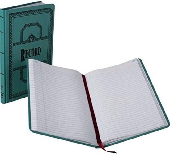66 Series Account Books, Record Ruling, 300 Pages, 12-1/8ʺ x 7-5/8ʺ, Blue