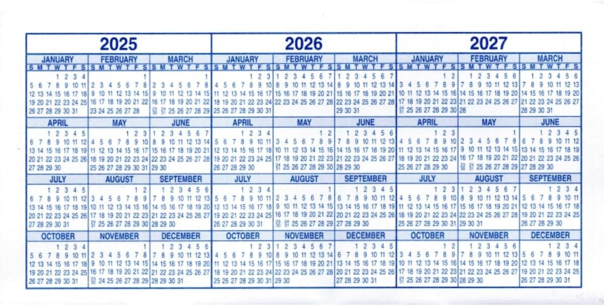12 Checkbook Transaction Registers 2025-2026-2027 Calendars Check Book Bank