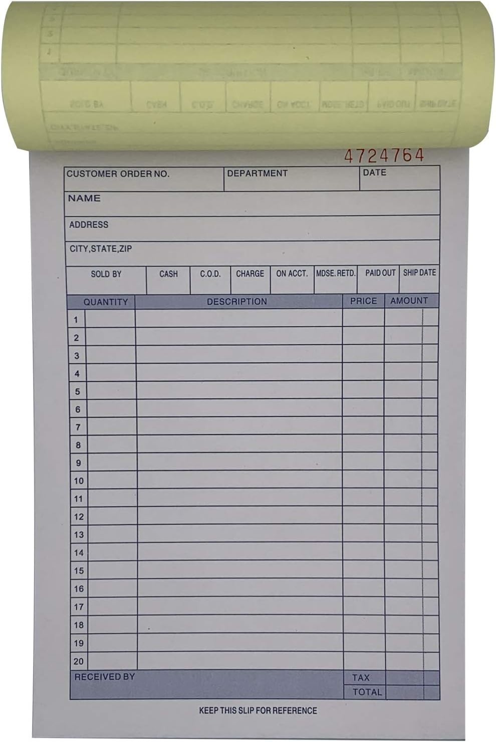 Effortless Accounting: 5-Pack Large Carbonless Sales Order Books with 50 Sets