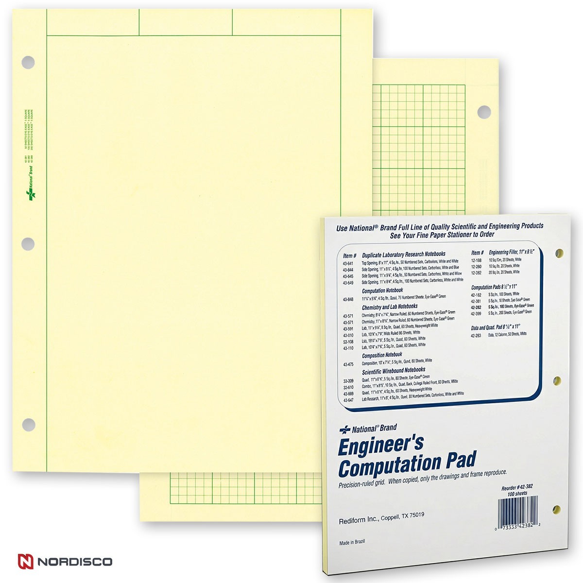 National Brand 42-382 Engineer’s Computation Pad, 100 Sheets, 8.5 x 11″