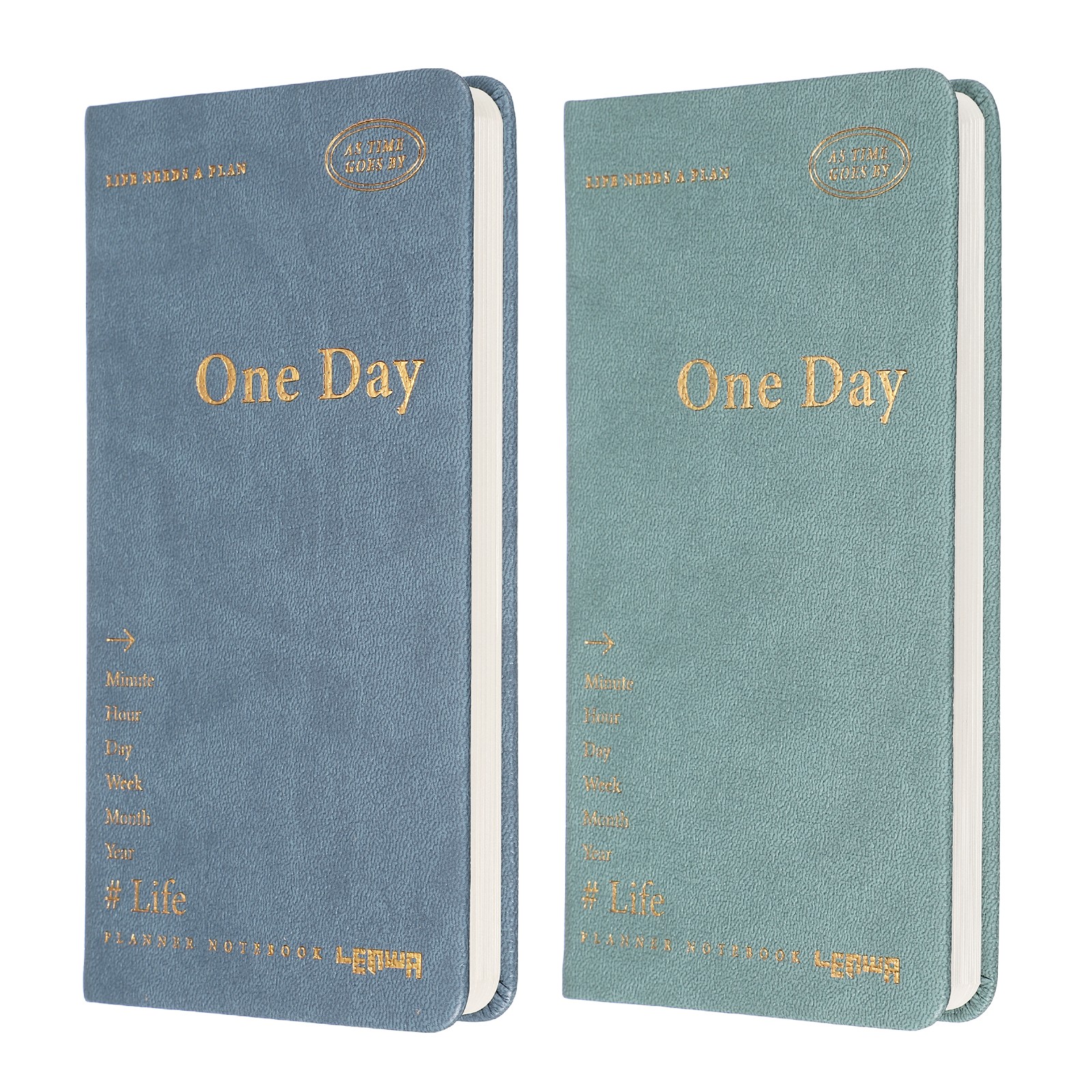 2Pcs Daily Planner Notebook, 7 x 3.8″ to Do Notebook, Blue, Green