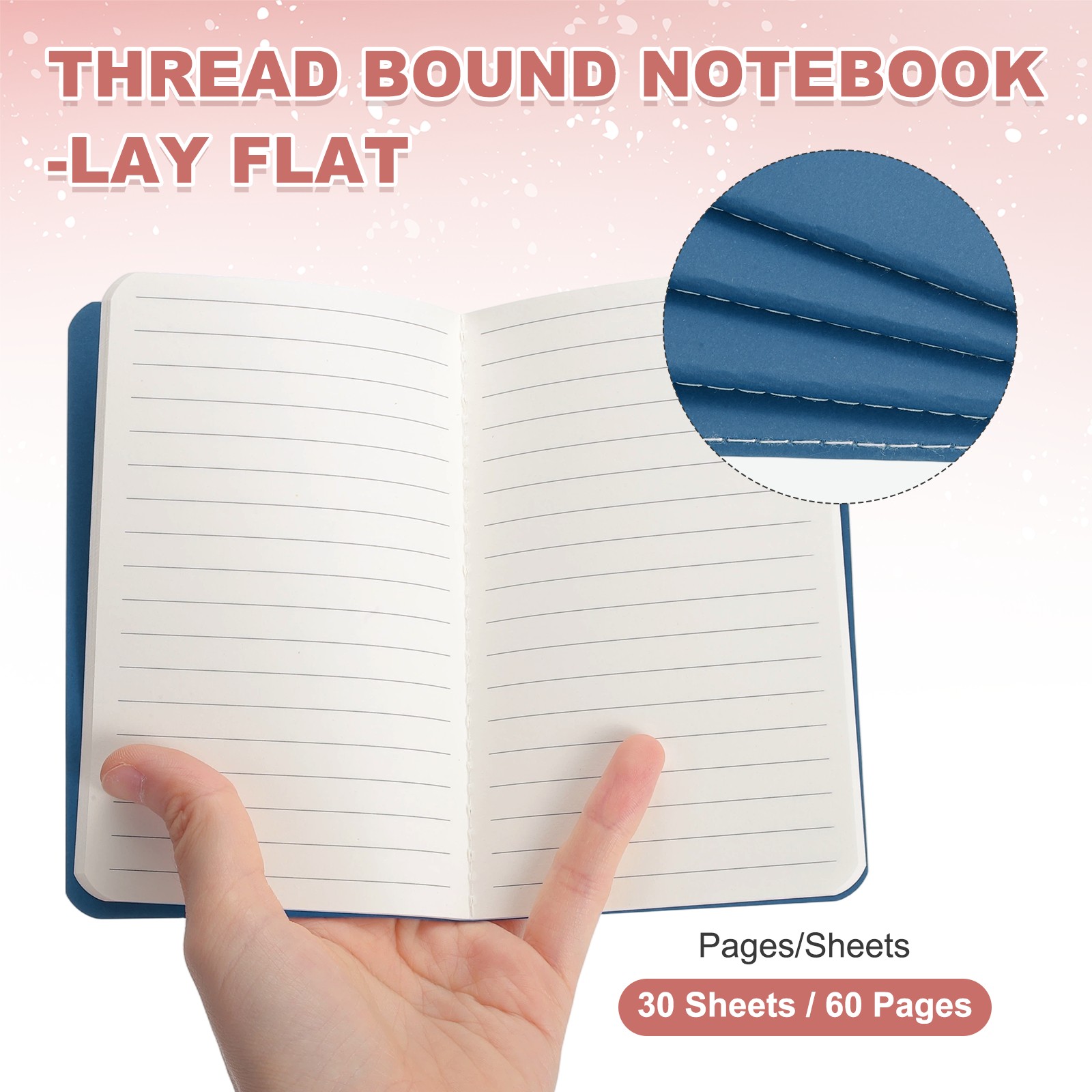 8 Pack A6 Notebook, A6 Journal Mini Notebook Pocket Kraft,Dark Blue