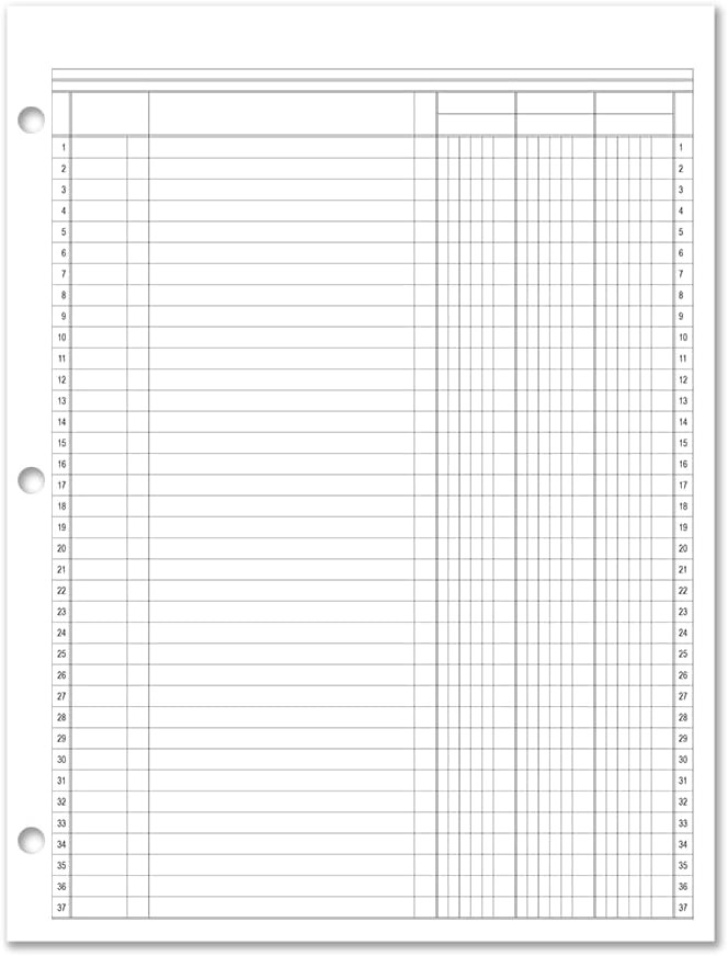 BookFactory 3 Column Ledger Sheets/Account Loose Paper/Accounting Paper (Three C