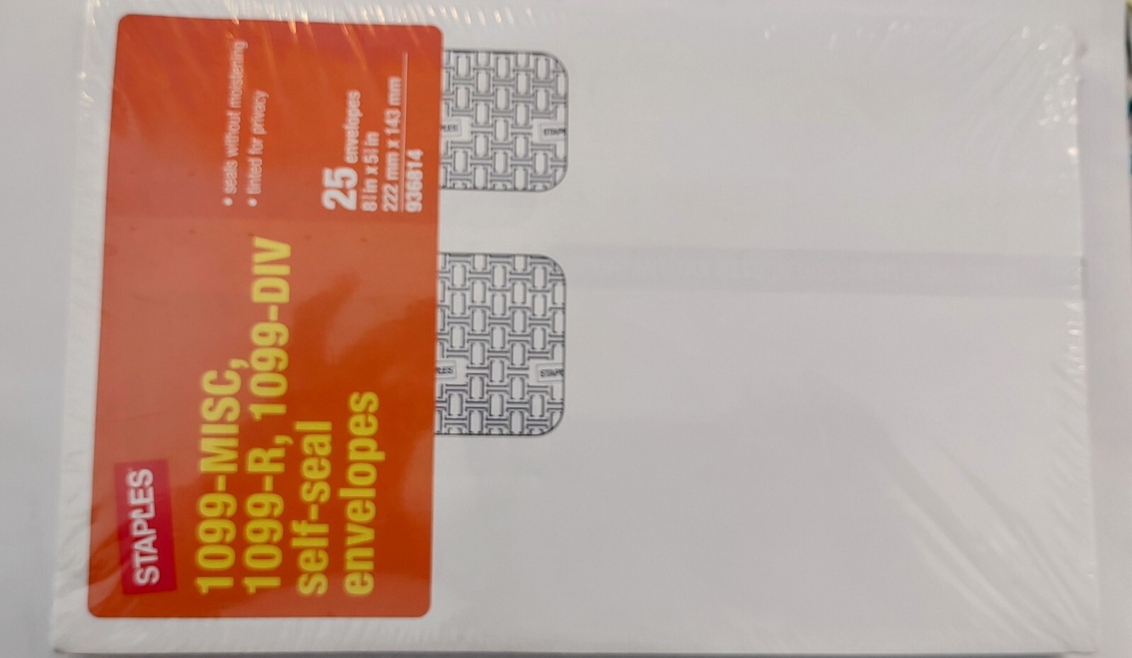 1099 – Misc, 1099-r, 1099-div Self Seal Envelopes/25 Pack