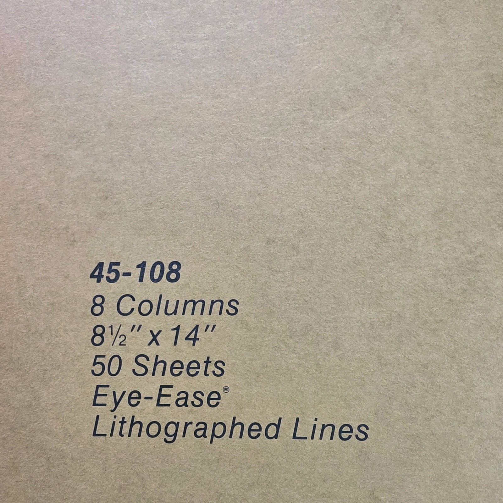 National Brand Eye-Easy Analysis Pad 8 Columns 50 Sheet 8.5×14″ Accounting