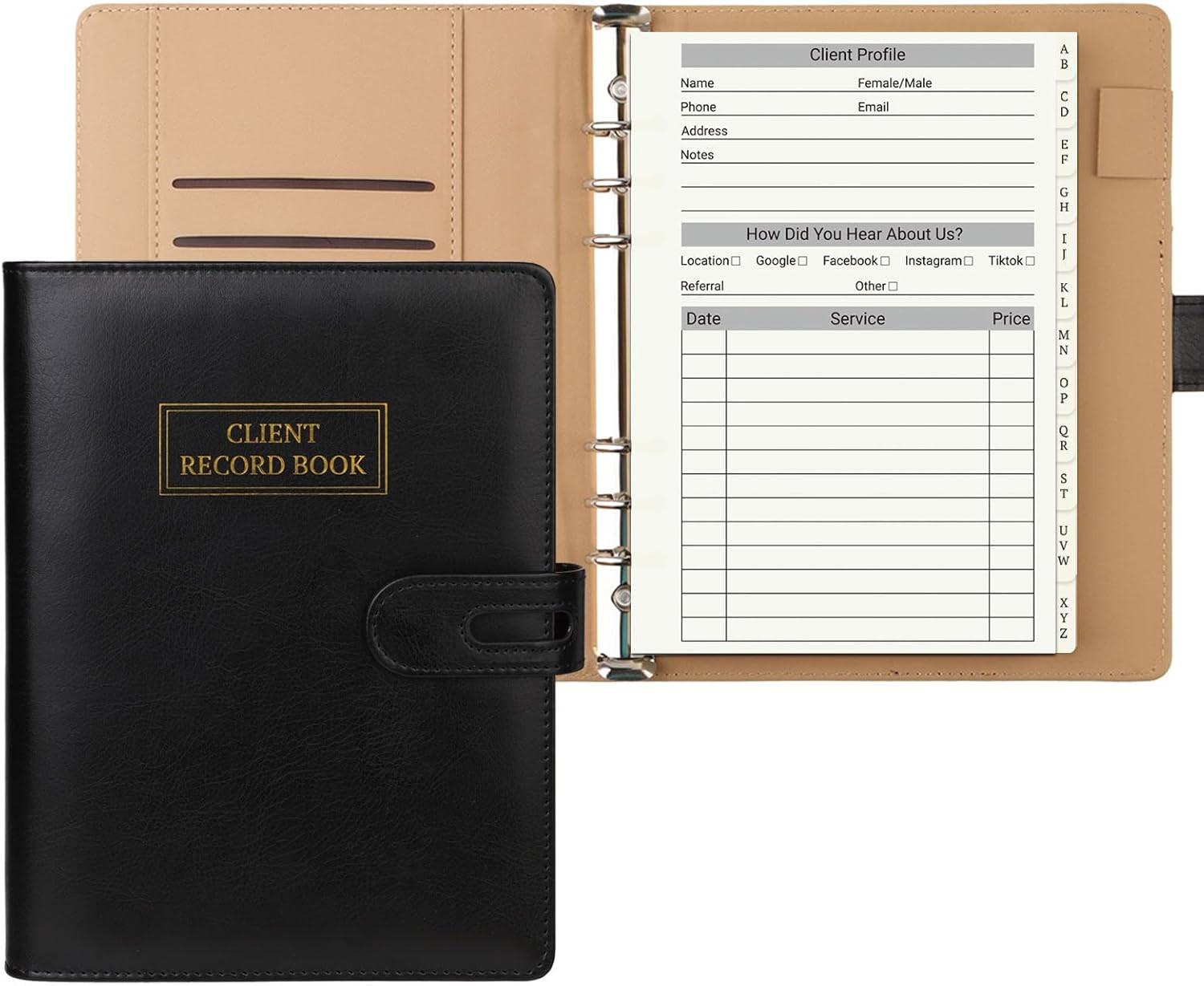 Client Record Book, Hair Stylist Client Profile Book-Binder and Client Record