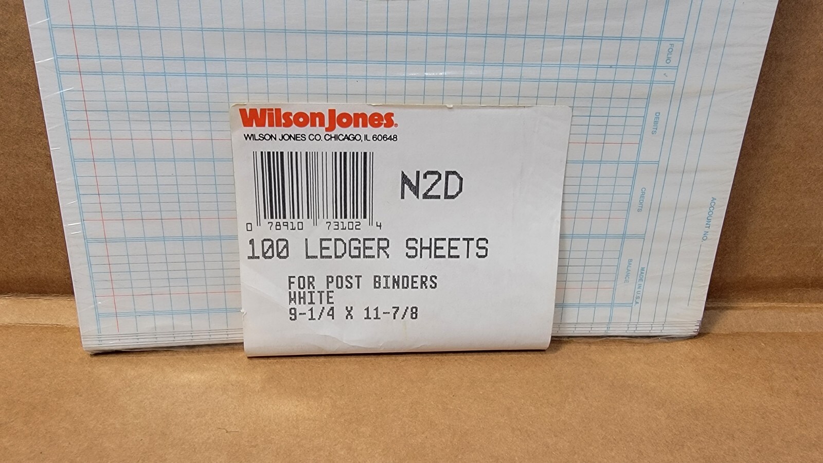 Wilson Jones 91 Ledger Sheets 9 1/4″ X 11 7/8″ For Post BINDERS N2-D White