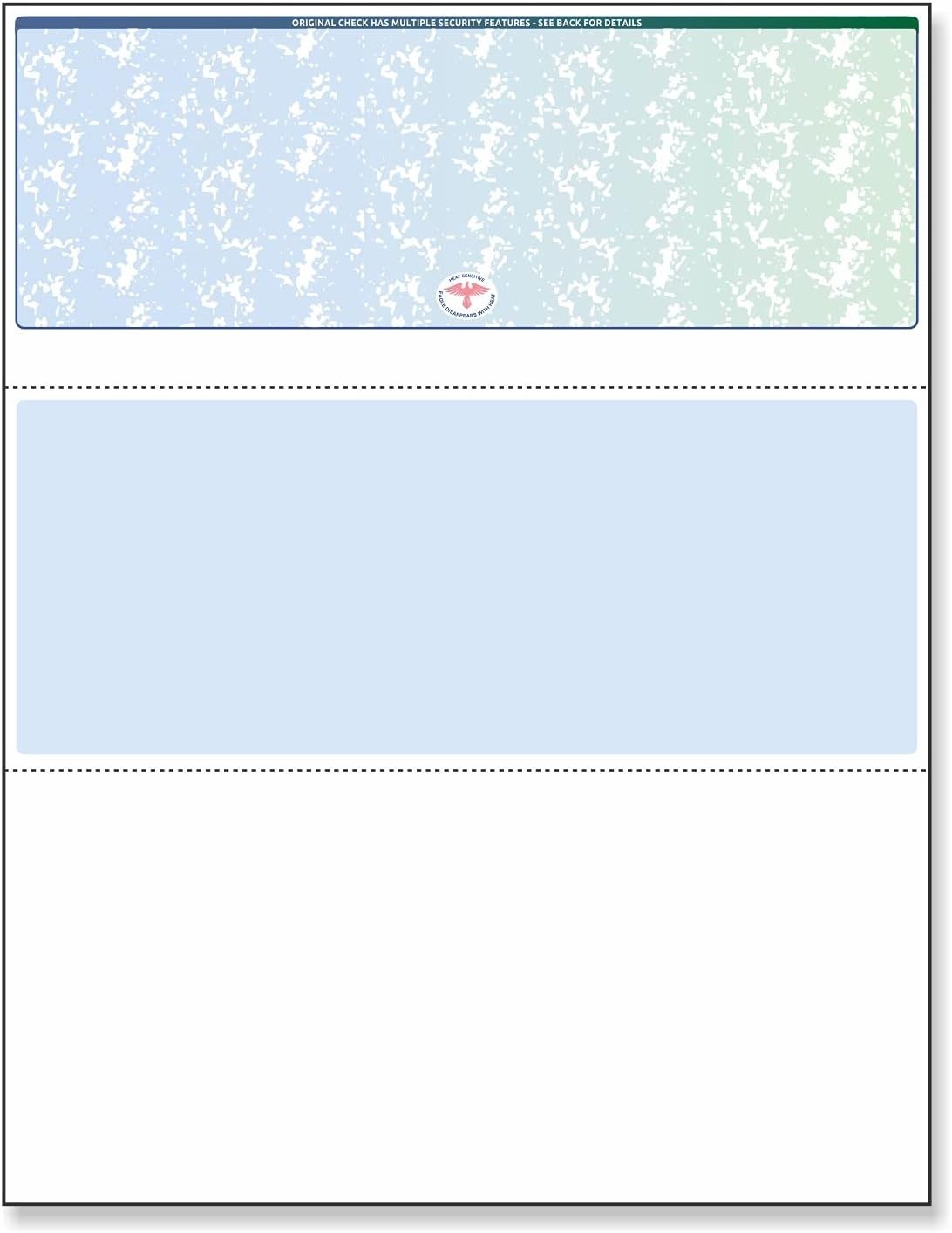 Blank Check Stock 8.5×11 Inch 24 lb Blue-Green Prismatic Top 500 Sheets