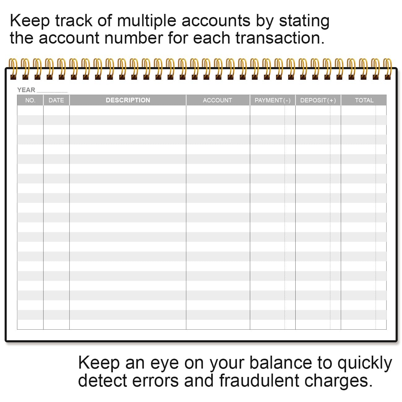 Accounting Ledger Book – A5 for Bookkeeping, Small Black