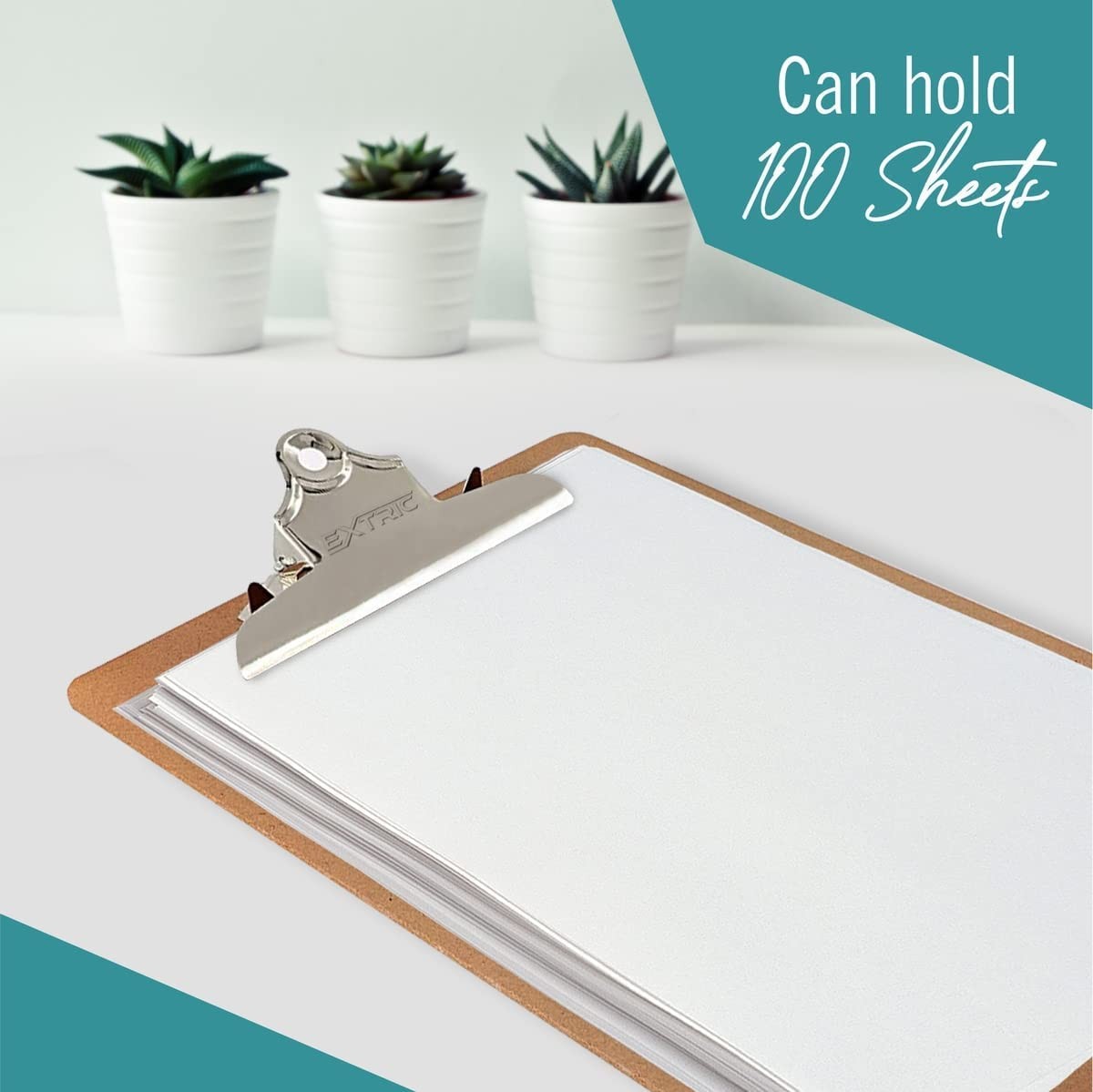 6 Clipboards Standard A4 Letter Size, 9×12.5 inch Wooden Clipboard with Red