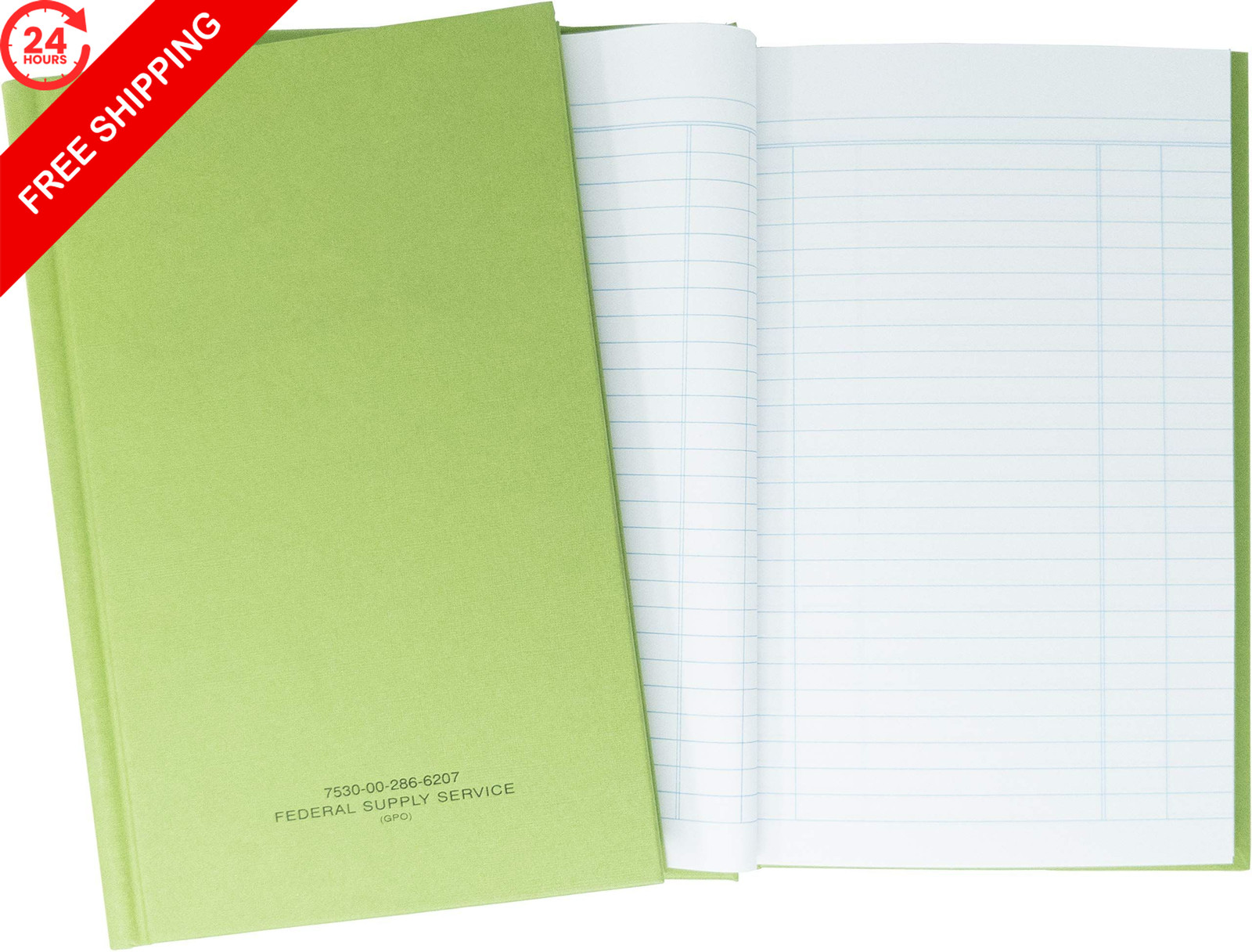 Tacticai Green Military Log Book, Record 5.2 x 8 Inch, 4-Column White