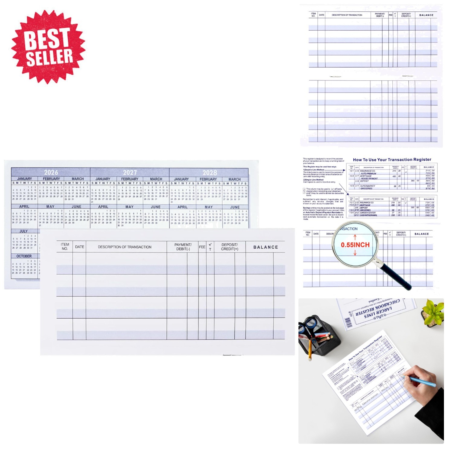 Stylish Check Registers (12 Pack) for Simplified Payments & Financial Management
