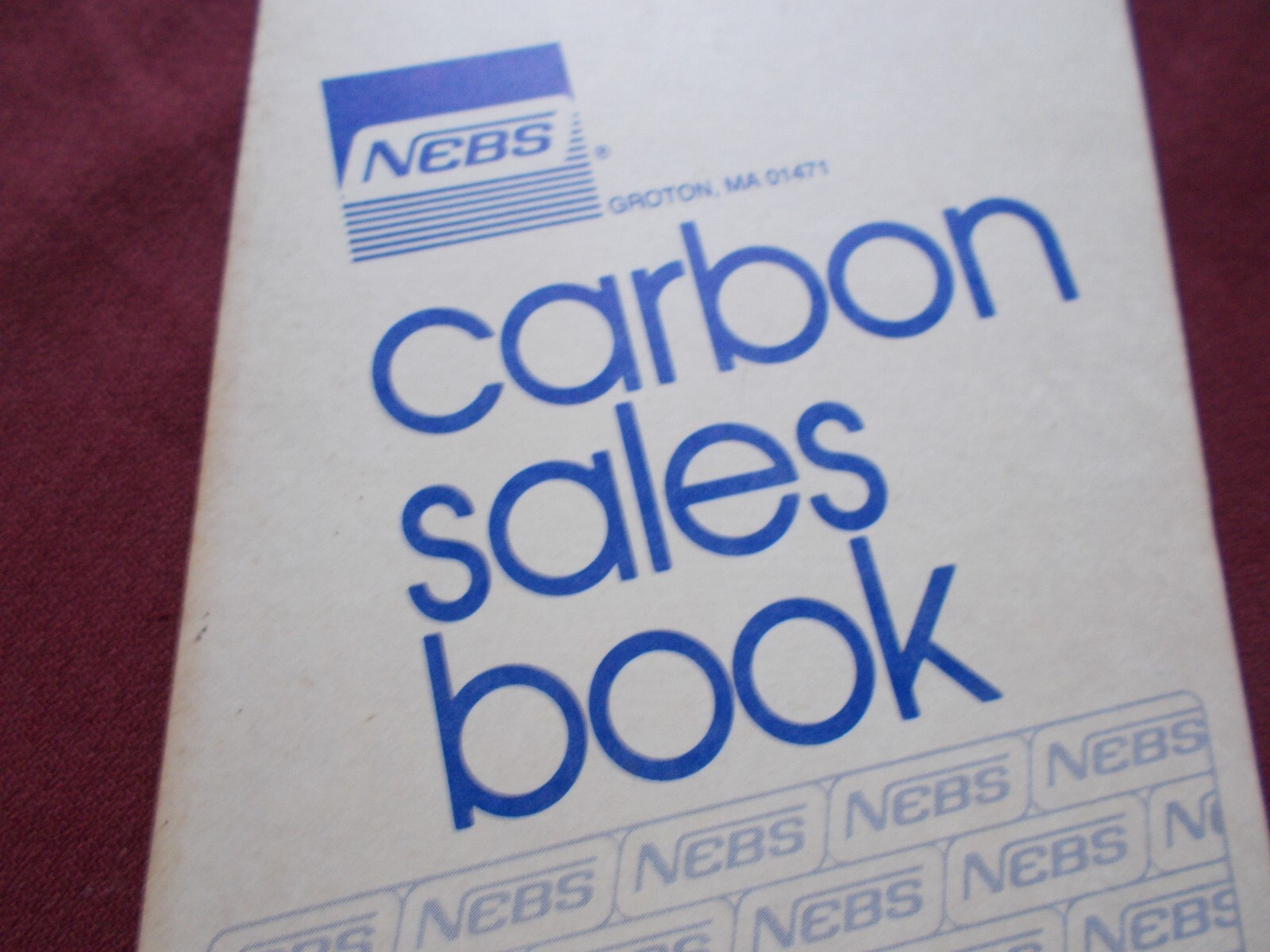 VGT NOS 1987-89 ADVERT. CARBON SALES BOOK RECEIPT BOOKLET NEBS J&J GLASS REPAIR
