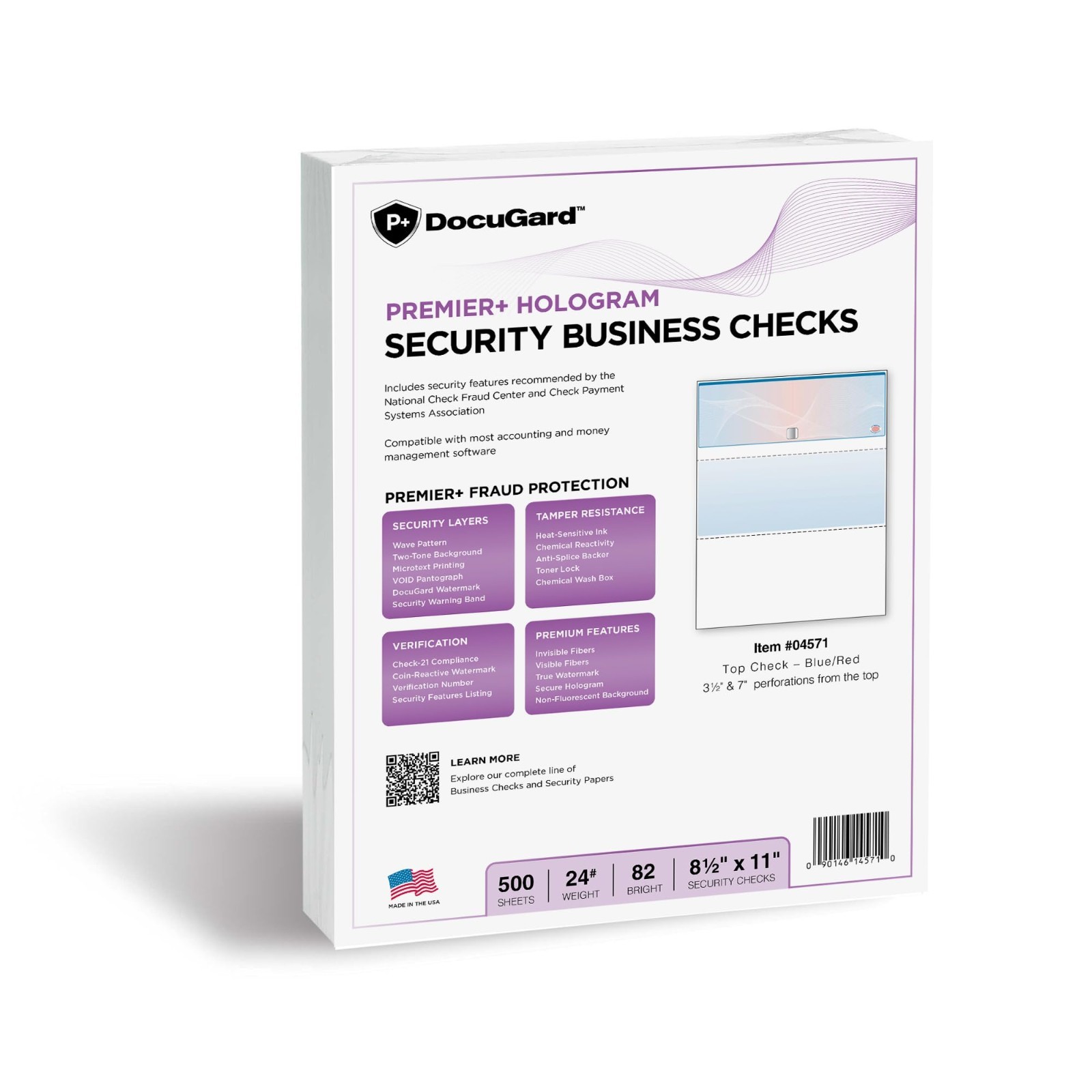 High Security Hologram Check Paper – 500 Blank Business Checks – 20 Security Fea