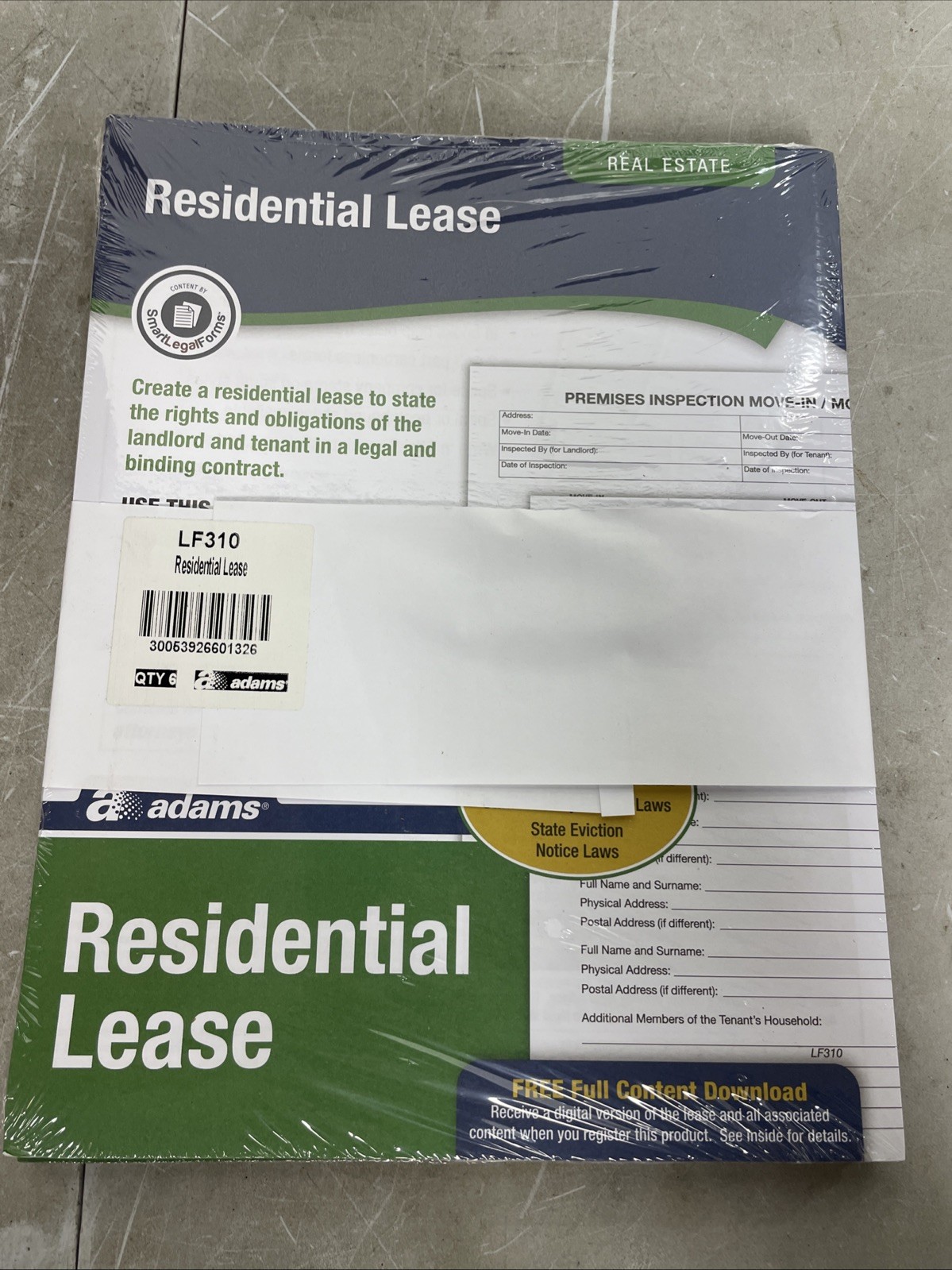 Adams Residential Lease Forms Complete Kit Printable and Fillable Templates 48ct